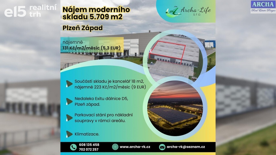 Pronájem skladu 5 709 m², Nýřany