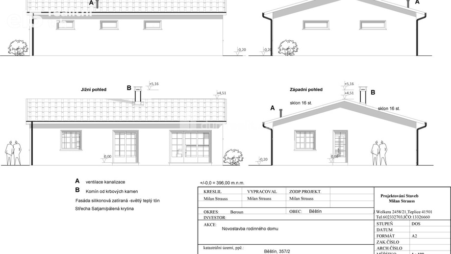 Prodej stavebního pozemku 1 190 m², Běštín