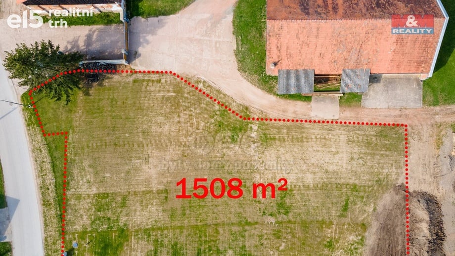 Prodej stavebního pozemku 1 508 m², Hlušice