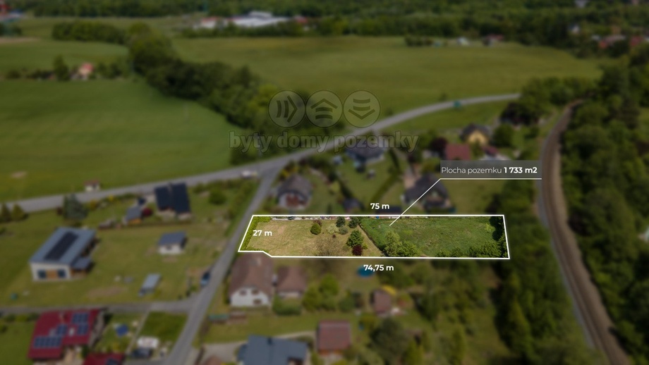 Prodej stavebního pozemku 1 733 m², Lichnov