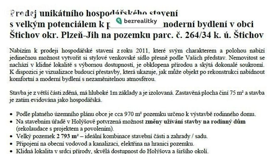 Prodej rodinného domu 75 m², Štichov