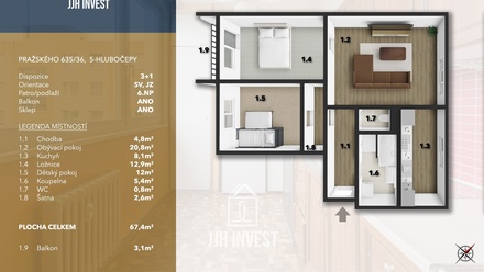 Prodej bytu 3+1 69 m², Praha - Hlubočepy
