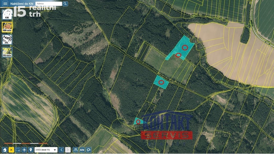 Prodej lesa 23 812 m², Bečice