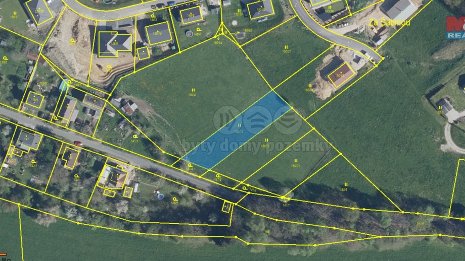 Prodej stavebního pozemku 1 110 m², Šabina