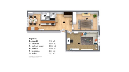Prodej bytu 2+1 60 m², Roztoky