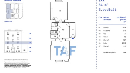 Prodej bytu 2+kk 64 m², Praha - Braník