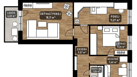 Prodej bytu 3+1 68 m², Ostrava - Poruba