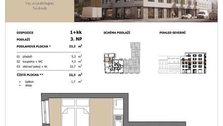 Prodej bytu 1+kk 32 m², Brno - Husovice