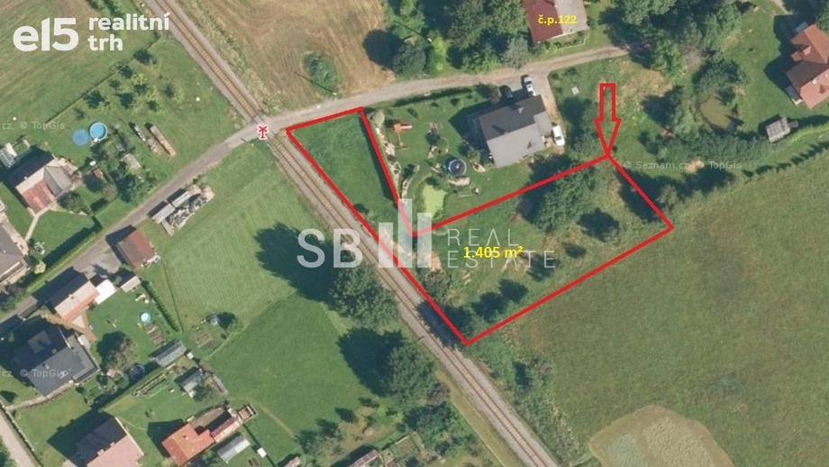 Prodej stavebního pozemku 1 405 m², Borová