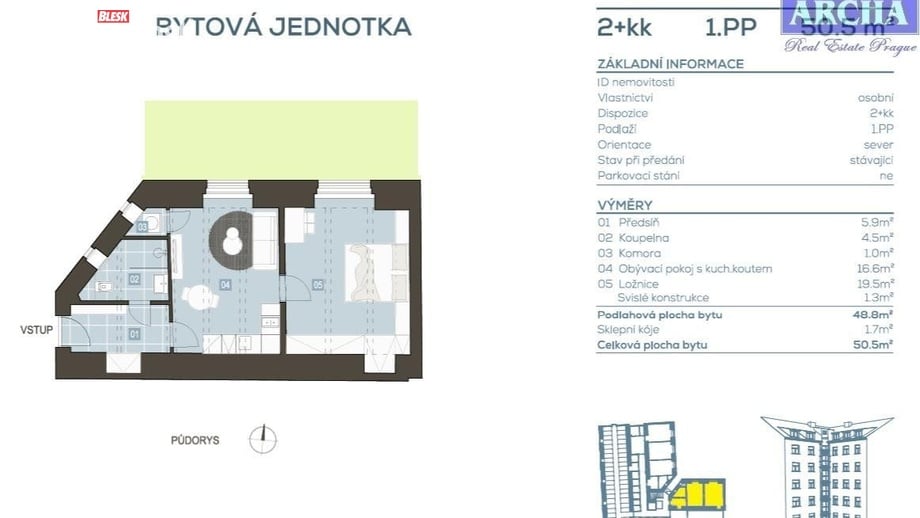 Prodej bytu 2+kk 56 m², Praha 3, Žižkov