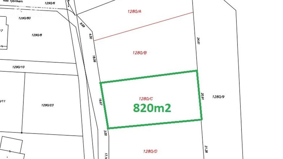 Prodej stavebního pozemku 820 m², Praha