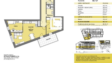 Prodej bytu 3+kk 85 m², Velká Bystřice