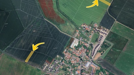 Prodej podílu 1/6 pole 1 978 m², Pečky - Velké Chvalovice