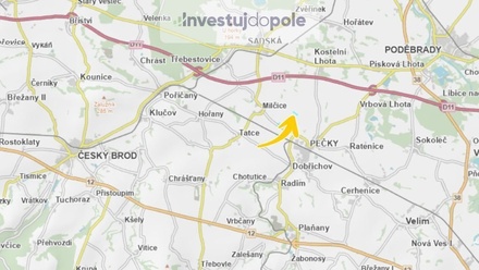 Prodej podílu 1/6 pole 1 978 m², Pečky - Velké Chvalovice