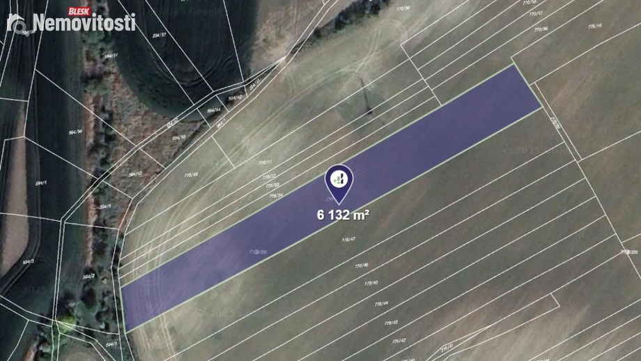 Prodej pole 6 132 m², Olovnice