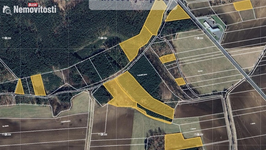 Prodej lesa 110 651 m², Oseček