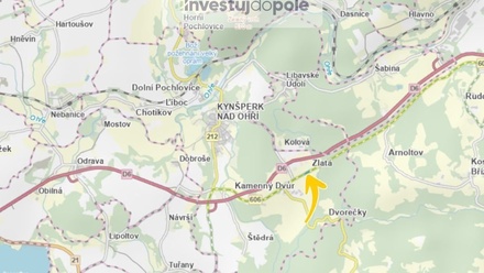Prodej komerčního pozemku 7 490 m², Kynšperk nad Ohří - Zlatá