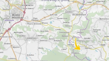 Prodej pole 25 466 m², Dětenice