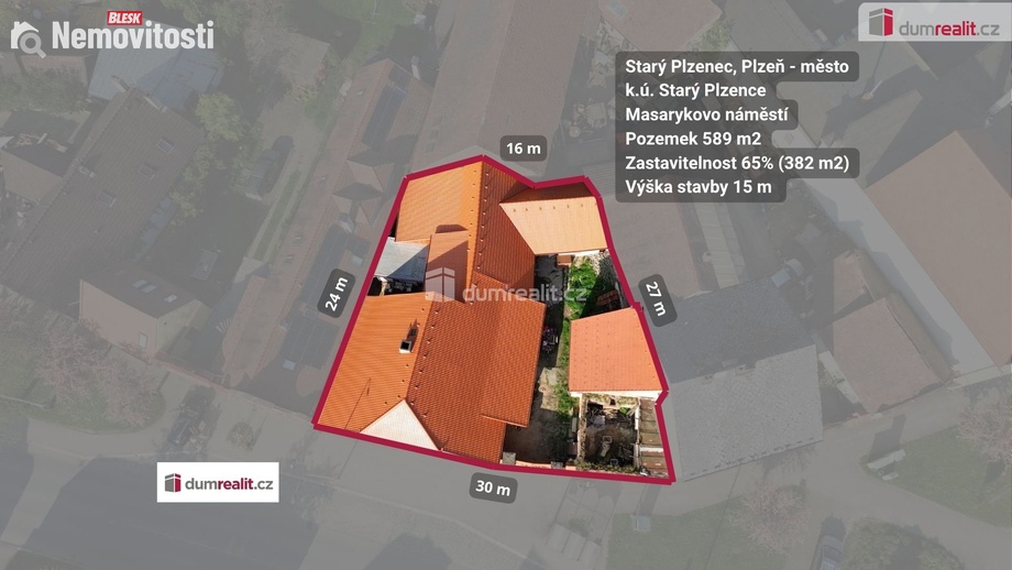 Prodej stavebního pozemku 589 m², Starý Plzenec
