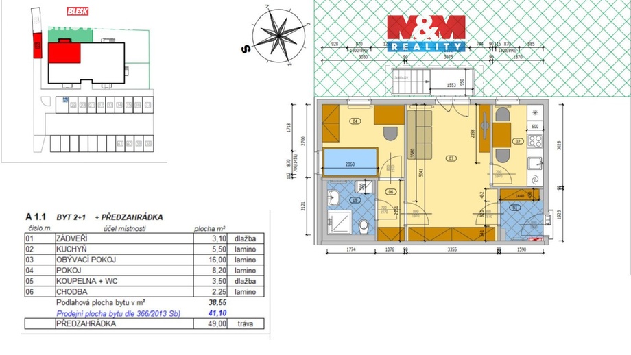 Prodej bytu 2+1 41 m², Dačice