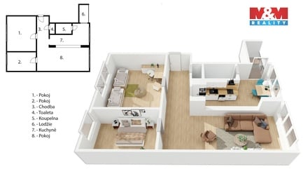 Prodej bytu 3+kk 57 m², Pardubice II