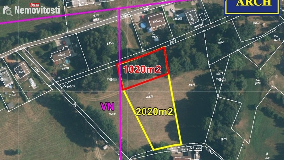 Prodej stavebního pozemku 1 224 m², Liberec XII-Staré Pavlovice