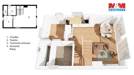 Prodej bytu 3+kk 83 m², Černá v Pošumaví