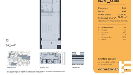 Prodej bytu 1+kk 31 m², Praha - Bohnice