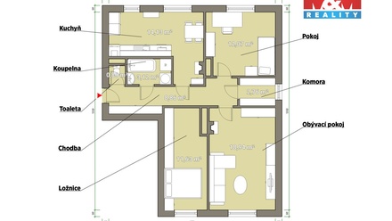 Prodej bytu 3+1 72 m², Krásné Údolí