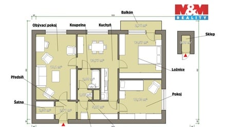 Prodej bytu 3+1 72 m², Praha 10