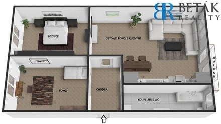 Prodej bytu 3+kk 74 m², Zlín
