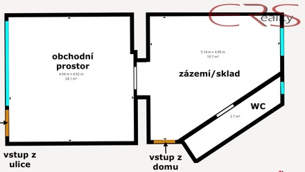 Pronájem obchodního prostoru 48 m², Jablonec nad Nisou