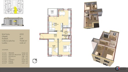 Prodej bytu 3+kk 71 m², Rychnov nad Kněžnou
