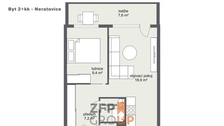 Prodej bytu 2+kk 39 m², Neratovice