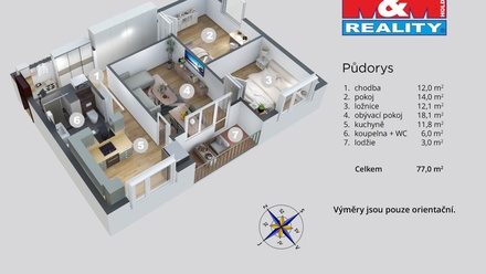 Prodej bytu 3+1 77 m², Litvínov