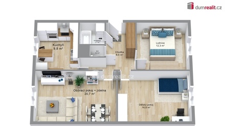 Prodej bytu 3+1 75 m², Ostrov