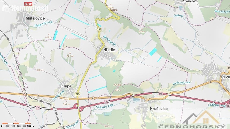 Prodej pole 126 054 m², Hředle