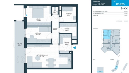 Prodej bytu 3+kk 72 m², Brno