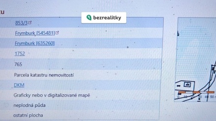 Prodej specifického pozemku 765 m², Frymburk
