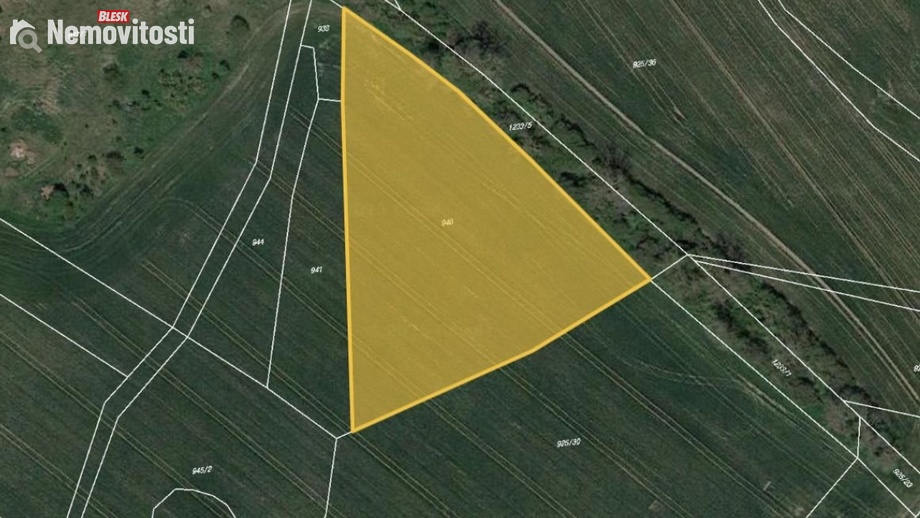 Prodej pole 6 388 m², Brodce