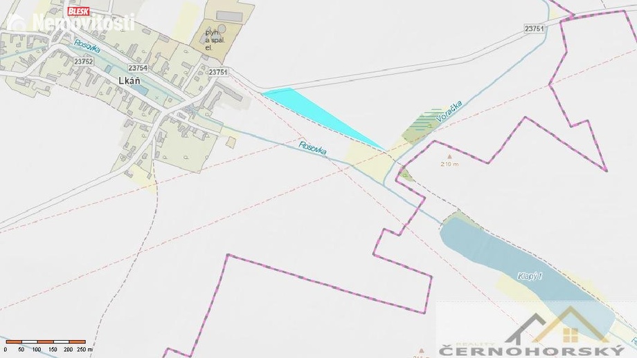 Prodej pole 24 526 m², Lkáň