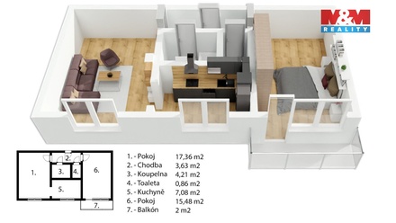 Prodej bytu 2+1 49 m², Hradec Králové