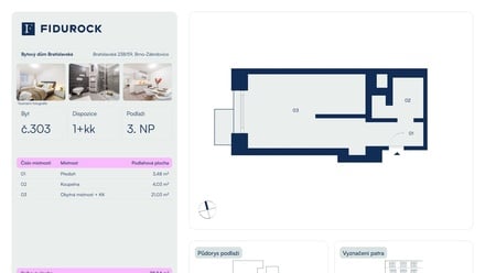 Prodej bytu 1+kk 32 m², Brno - Zábrdovice