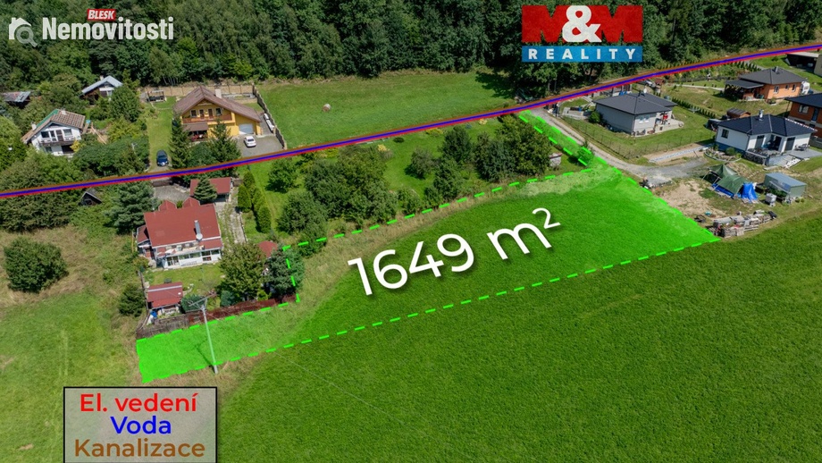 Prodej stavebního pozemku 1 649 m², Valašské Meziříčí