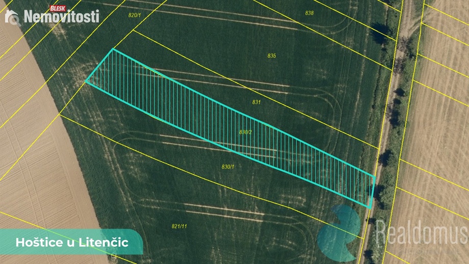 Prodej pole 729 m², Hoštice