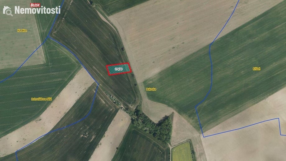 Prodej pole 3 169 m², Bukovka