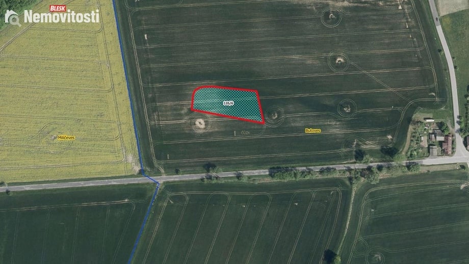 Prodej pole 2 737 m², Butoves