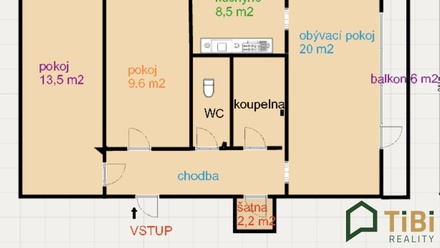 Pronájem bytu 3+1 72 m², Brno - Lesná