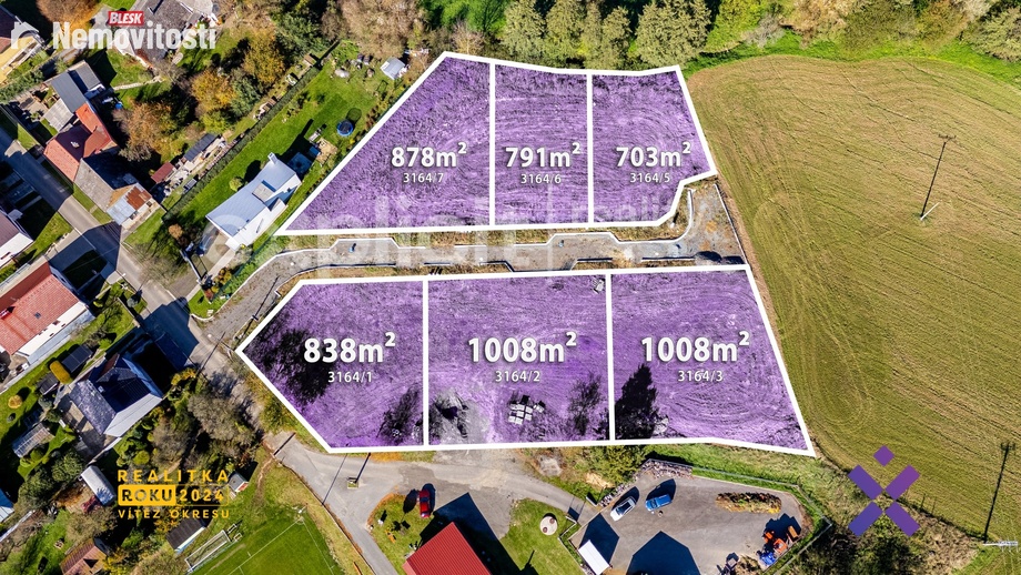 Prodej stavebního pozemku 703 m², Lubná