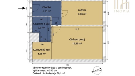 Pronájem bytu 2+kk 39 m², Most